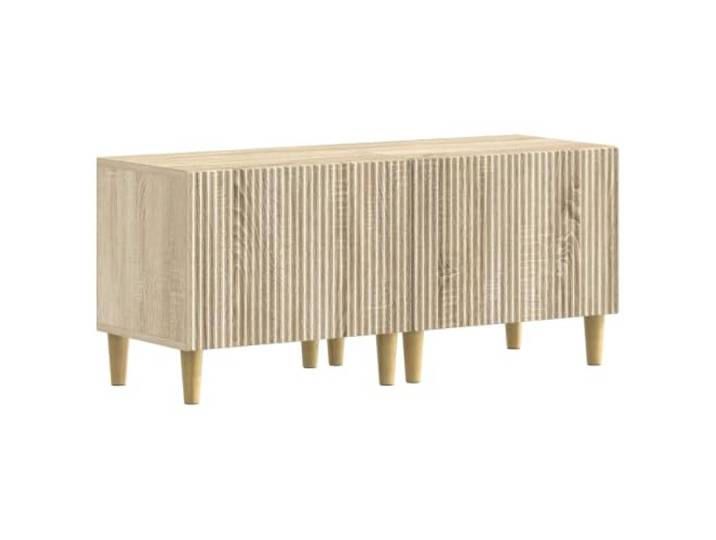 TV-Schrank aus Holz, Sonoma-Eiche mit umkehrbaren Türen Technisches Holz, Sonoma-Eiche, 90° drehbare Türen, großer Raum, schlankes Design, feuchtigkeitsbeständig, moderner Stil