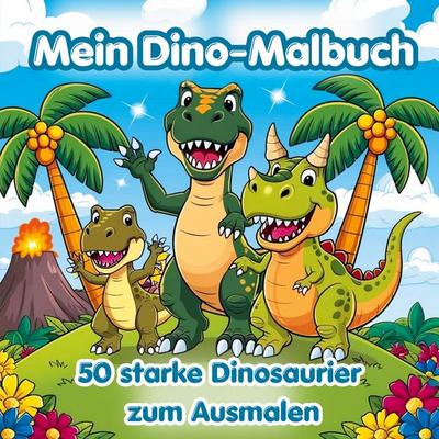 Mein Dino-Malbuch – 50 starke Dinosaurier zum Ausmalen, Taschenbuch von Inspirations Lounge, Lucid Page Media, 978-3-691-04205-4