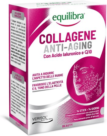 Equilibra Collagene Anti-Aging Integratore di Collagene Marino Idrolizzato 14 Stick