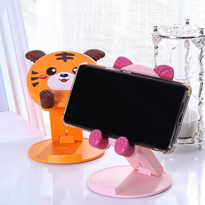 Shopalltechgadgets Cute Resin Animal Desk Stand, Mobile Phone Holder Tablets, Cat Dog Ornament For IPad Smartphone Home Tabletop Decor white