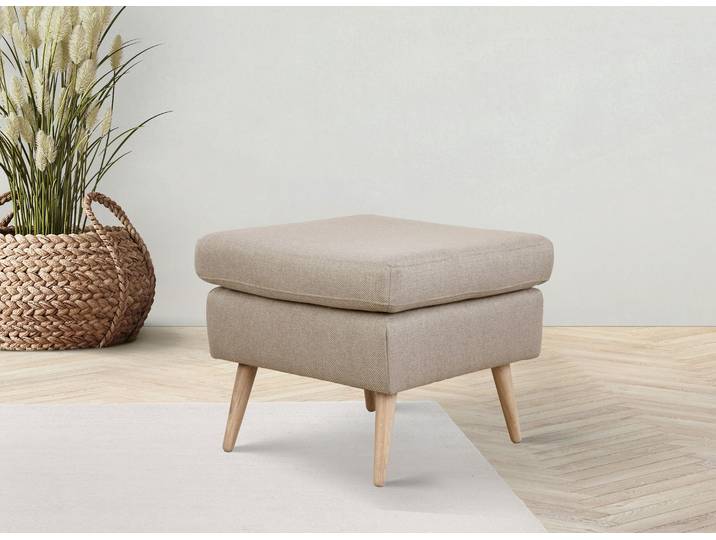 Hocker HOME AFFAIRE Charles , beige, B:58cm H:49cm T:58cm, 100% Polyester, Hocker, Hocker, passend zum Sessel Charles