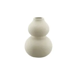 HOME STORY Vase   , creme , Steinzeug , Maße (cm): H: 11,5  Ø: 8.3