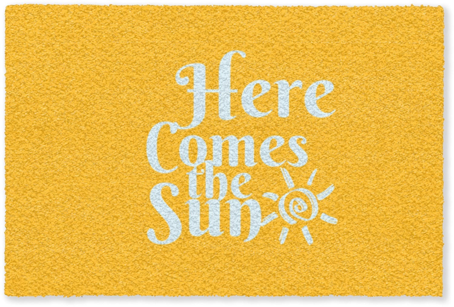Deurmat Here comes the sun - Geel/Blauw - 90 x 60 cm