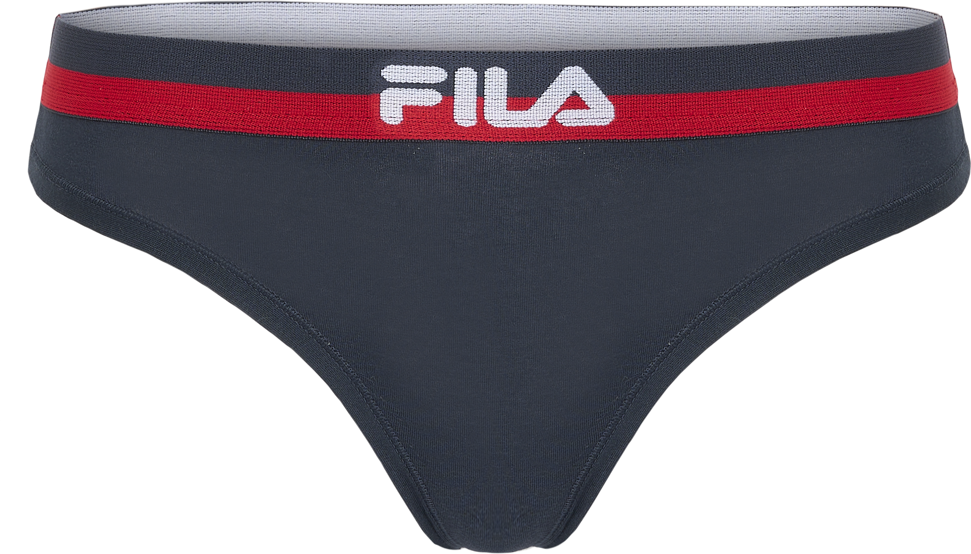 String FILA, Damen, Gr. S, blau (navy), Obermaterial: 95% Baumwolle, 5% Elasthan, bedruckt, unifarben mit Farbeinsatz, körpernah, Unterhosen String, elastischer Logobund navy S