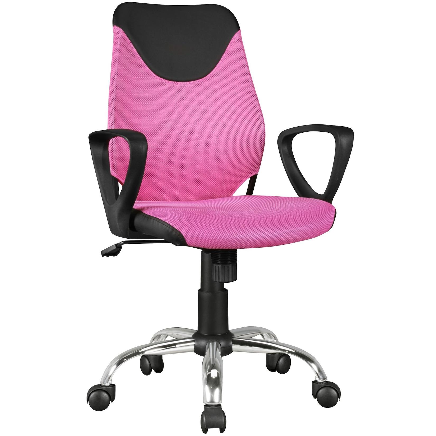 KADIMA DESIGN Jugenddrehstuhl DAVOS Nylon, ergonomisch, höhenverstellbar, in Pink/Schwarz