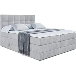 BOXSPRINGBETT MARCE KING - 140x200 - H3/H4 - Hellgrau