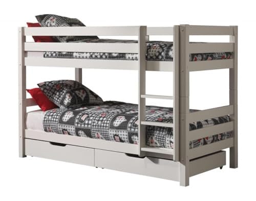 Vipack Pino stapelbed van massief grenen, wit, 90 x 200 cm