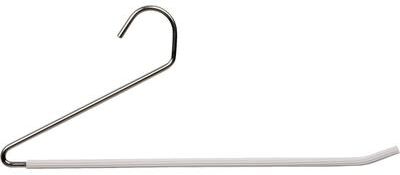 The Great American Hanger Company Open Ended Metal Bottom Hanger with White Non-Slip Coating, Space Saving Sturdy Metal Pants Hanger with Chrome Hook