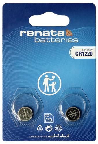 Renata Knopfzellenbox CR1220 3V 2 St. 35 mAh Li-MnO2