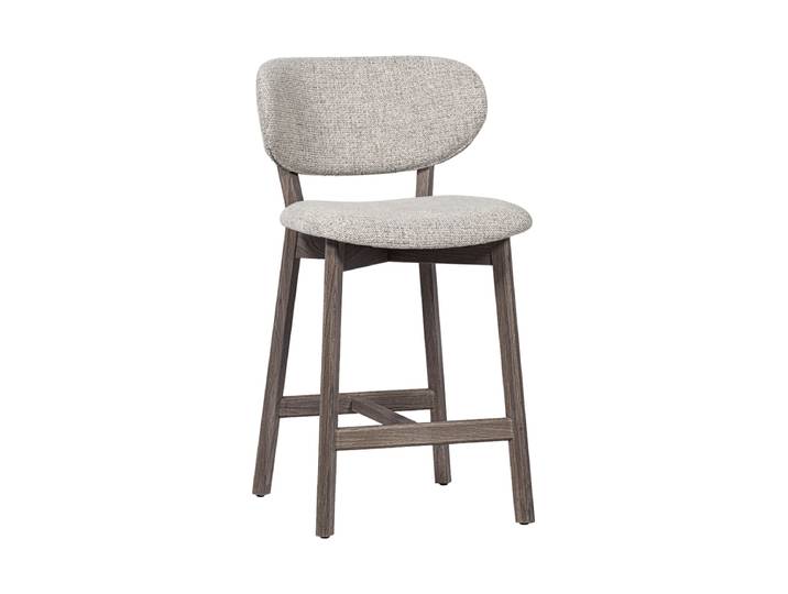 Massivholz Design Barstuhl „Udaro“ Eichenholz Dunkel/Beige De Eekhoorn