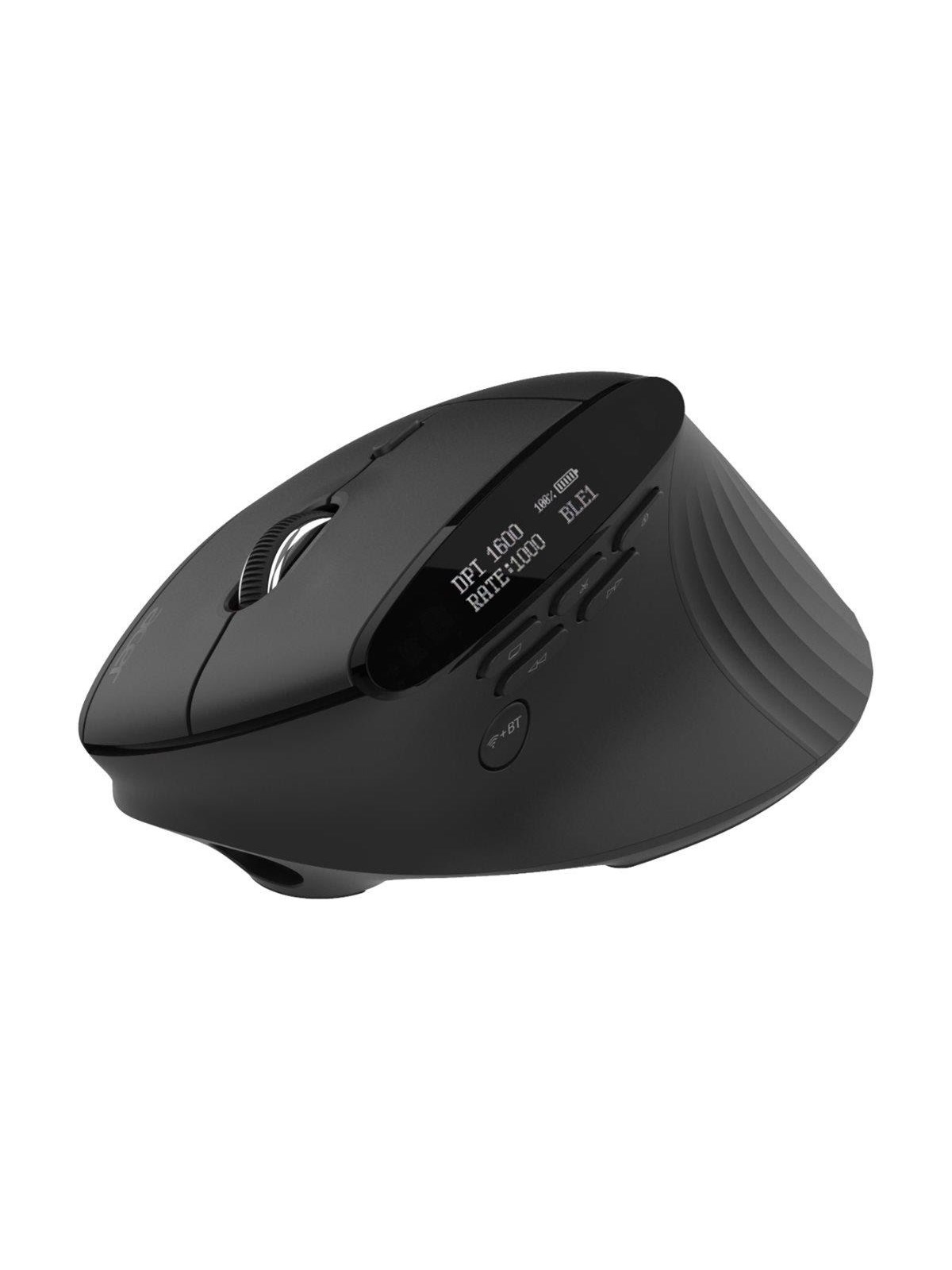 Acer Smart Fit - mouse - vertical - 2.4 GHz Bluetooth 5.0 - black - Maus (Schwarz)