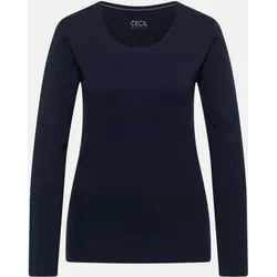 Basic Langarmshirt Pia Blau L