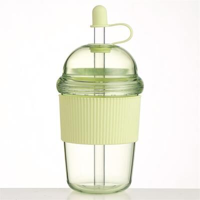 Multicon Wholesale Hub Large Capacity Heat Resistant Boba Tea Straw Cup, Plastic Tumbler With Lid, Coffee Milk Tea & Boba Water green
