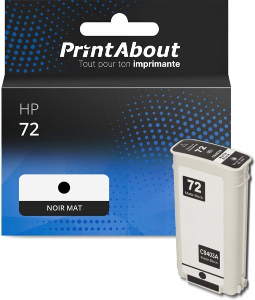 PrintAbout Cartouche compatible HP 72 (C9403A) - Noir mat Noir mat