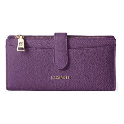 Geldbörse LAZAROTTI "Bologna Leather Geldbörse Leder 20 cm", Damen, lila, Leder, Kleinlederwaren