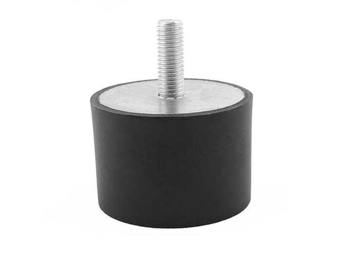 SMI-Gummipuffer AG Außengewinde M16 Gummi-Metall-Puffer Schwingungsdämpfer vibrationsdämpfend Silentblock – D100xH60, Gewindelänge 41 mm, Naturkautschuk 55 Shore, für Maschinenbau (4 STK)