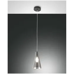 Fabas Luce Dafne Pendelleuchte E27 1x40W Metall und geblasenes Glas schwarz/fumé