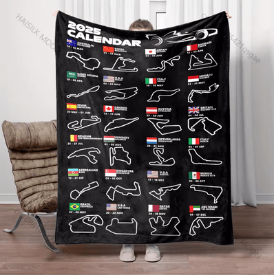 Inspire Curations Formula Racing Track Print Throw Blanket style A 130x150cm(51x59in)