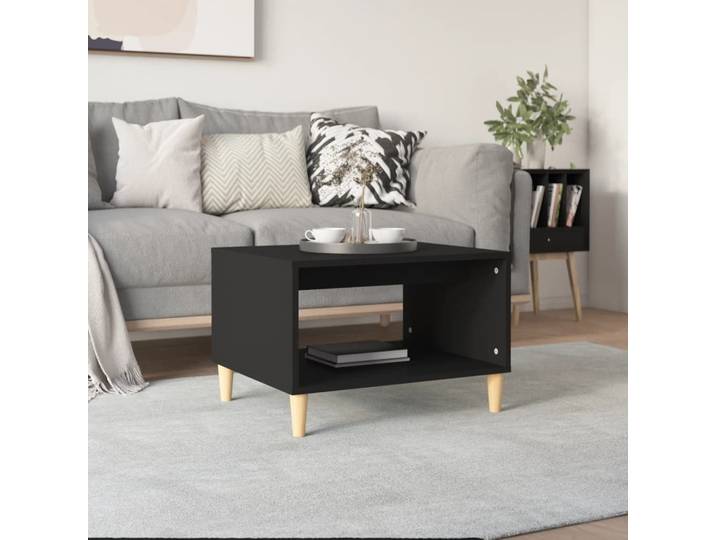 Table basse exclusive - Noir\, dimensions 60x50x40 cm\, en matériau composite bois