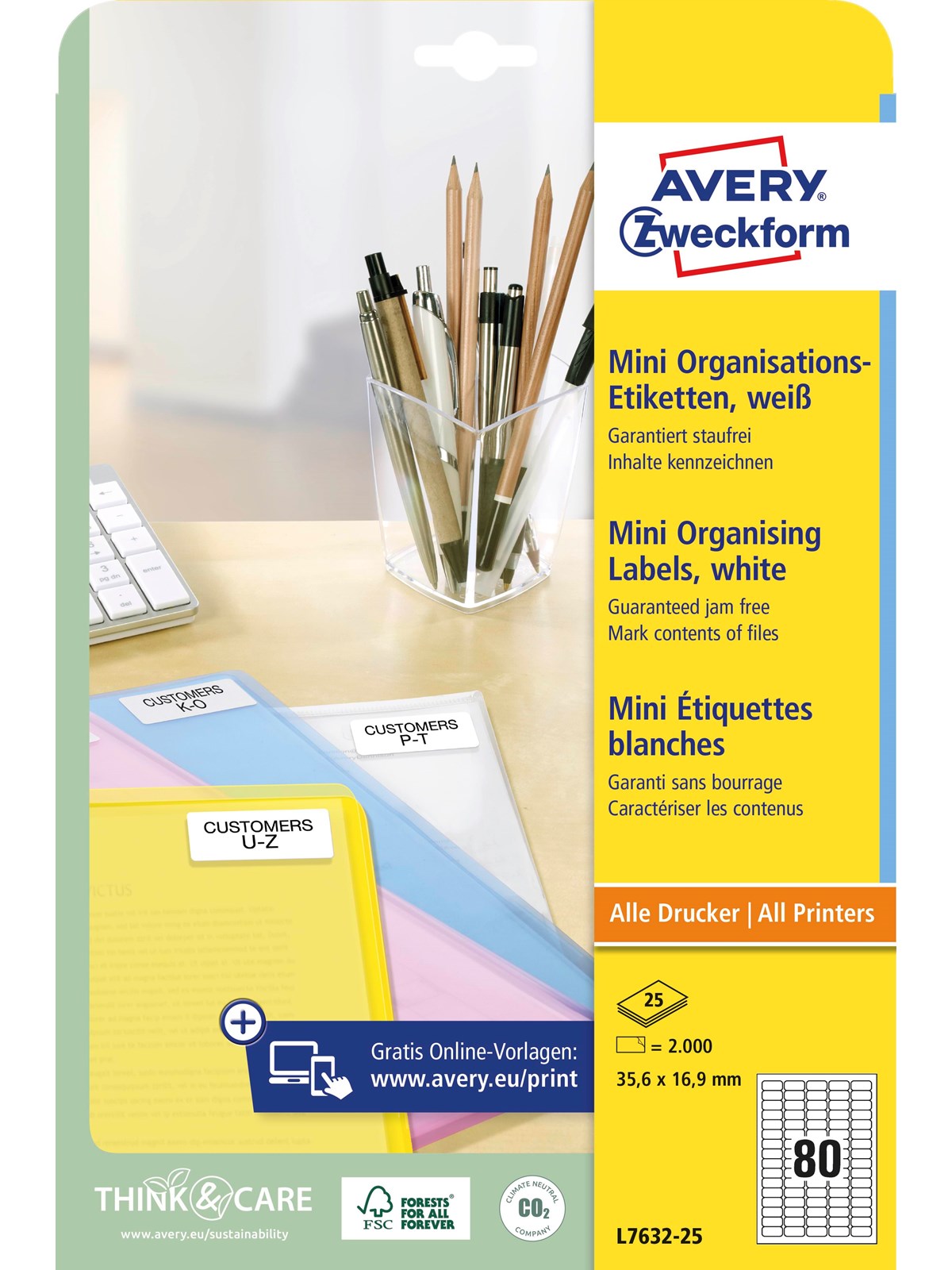 Avery Mini labels white