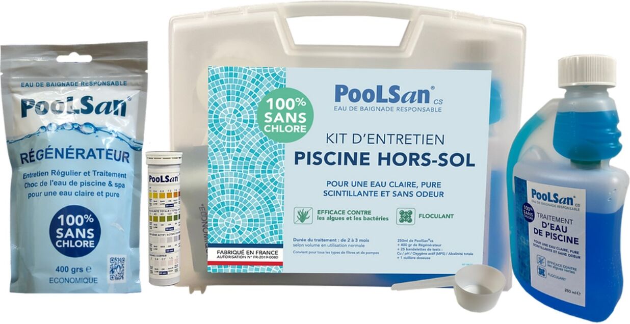 Kit d'entretien complet Poolsan Piscine Hors-sol sans chlore