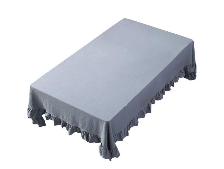 Tischdecke Leinen Lotuseffekt Blau 140 x 180 cm, 140x1.5x180 cm, Heimtextilien, Wohntextilien, Tischwäsche, Tischdecken
