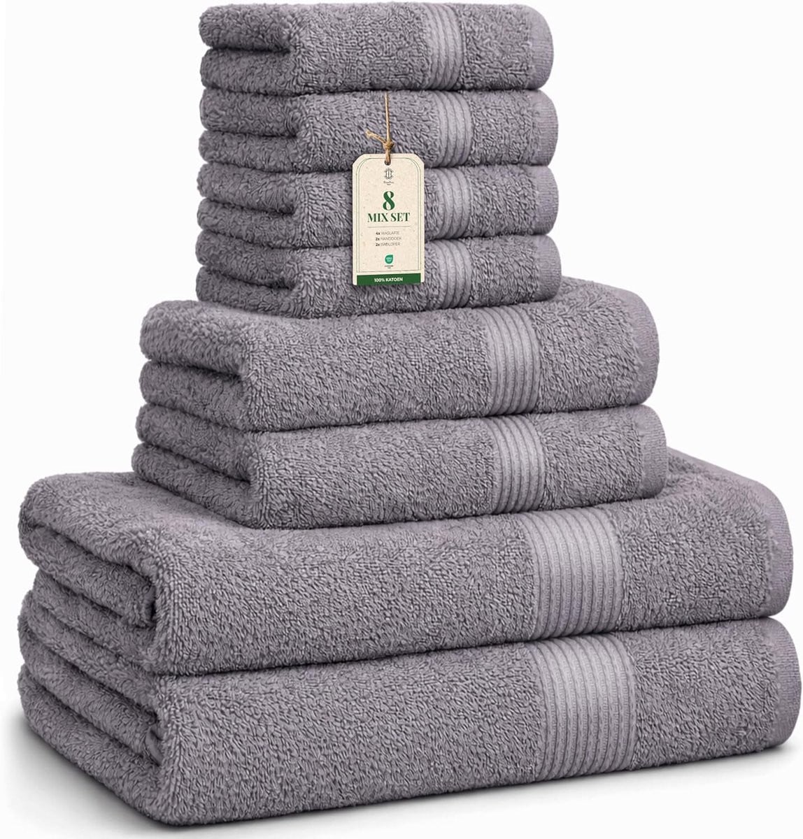 SnelShoppen Luxe Handdoeken Set 8-delig van 100% Katoen - Wit
