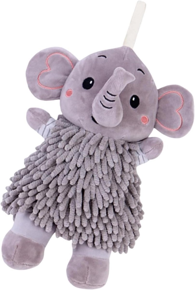 Decoratieve hangende handdoek voor volwassenen in grijs - 29 x 19 cm