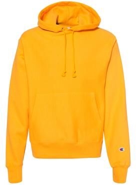 Champion S1051 Reverse Weave Hooded Sweatshirt in Gold size Small S101