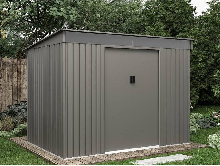 Gartenhaus aus verzinktem Stahl - 4,29 m² - grau - FOLCO