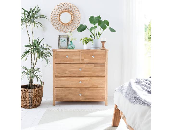 Kommode NolaWood 90 x 90 x 40cm Braun/Eiche