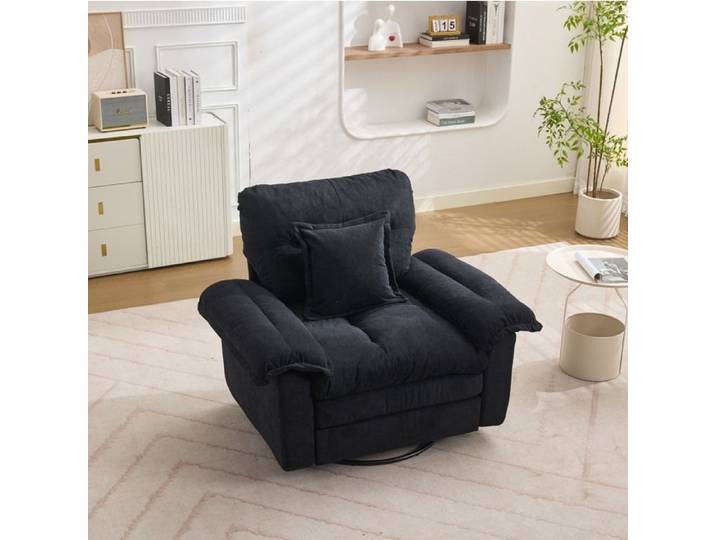ELVORIN canapé en chenille noir ensemble fauteuil une place et canapé deux places