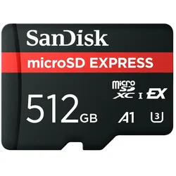 Sandisk Express GamePlay (512 GB, microSDXC, U3, UHS-I), Speicherkarte, Schwarz, Rot
