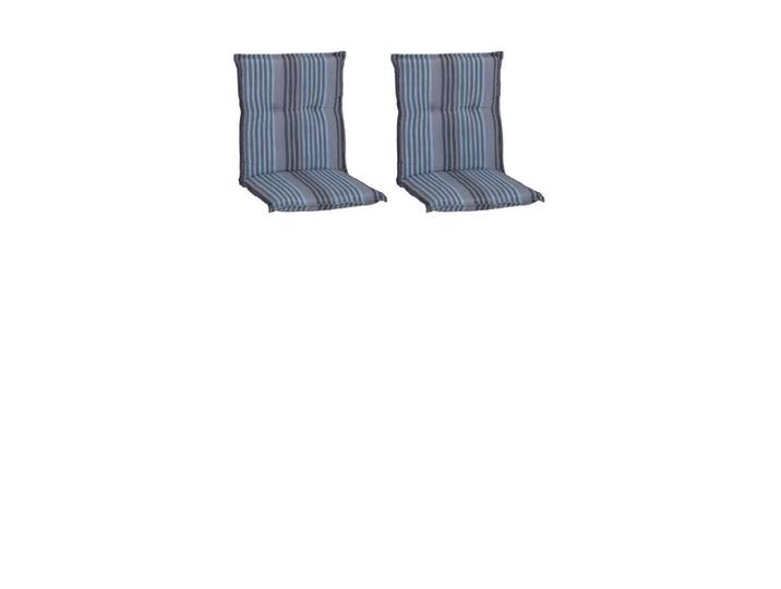 Gardenson Sesselauflage, Anthrazit, Blau, Streifen, Füllung: Schaumstoff, Fleece, 46x8x98 cm, bügelfrei, formstabil, für den Außenbereich geeignet, wetterfest, mittels Bändern zu befestigen, mittels Gurtband zu befestigen, Gartenmöbel, Gartenpolster & Auflagen, Sesselauflagen