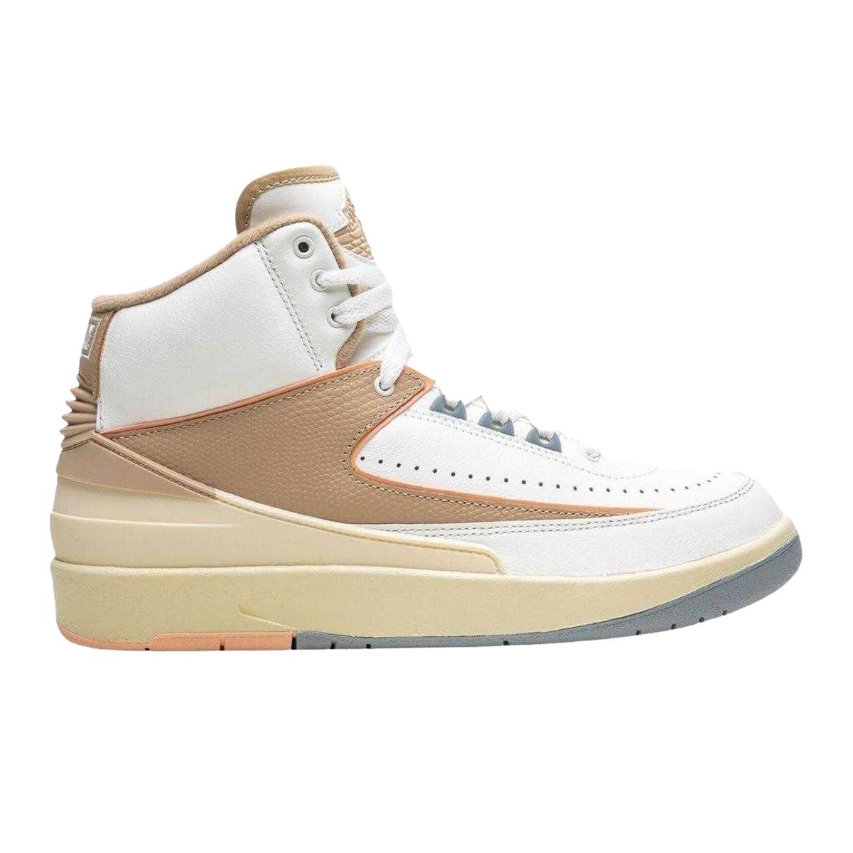 Nike Heren Air Jordan 2 Retro Leren Trainers (Wit/Tan)