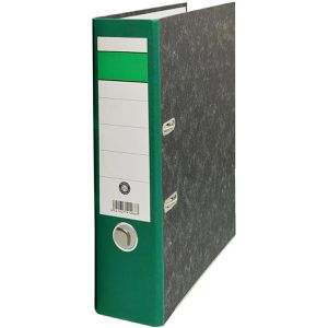 Böttcher-AG Ordner Karton, A4, 8cm, schwarz marmoriert, Rücken grün