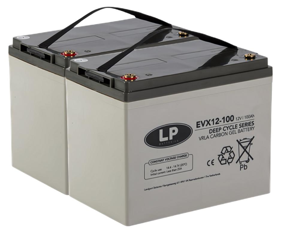 Blei Akku 2x 12V 100Ah passend für 24V Rollstuhl Elektromobil uvm