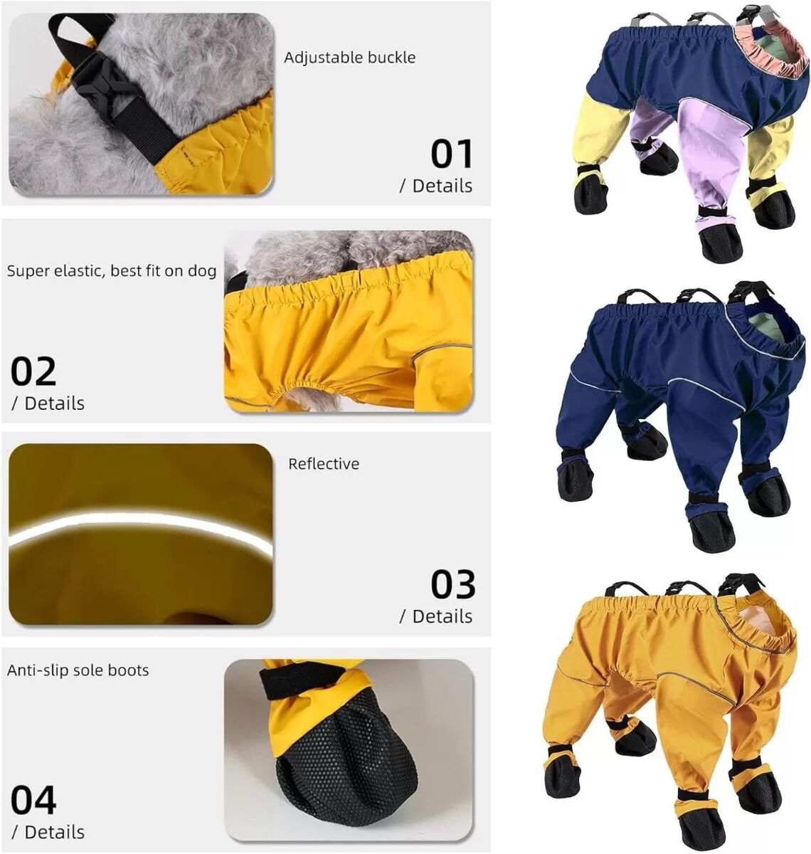 INF Pantalon Anti-Saleté Imperméable pour Chien, Taille L - Protection Patte Intégrale L