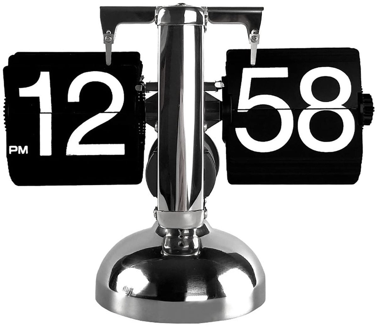 Golden Crown Retro Minimalistische Digitale Flip Klok - Luxe Bureauklok - Zwart