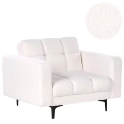 SESSEL Bouclé Weiß Alnes