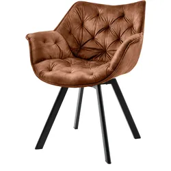 riess-ambiente Stuhl THE DUTCH COMFORT - drehbar grau Samt mit Armlehnen Modern Design Metallbeine
