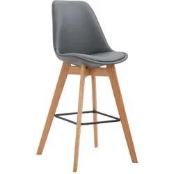 CLP Barhocker Metz Kunstleder grau/natura