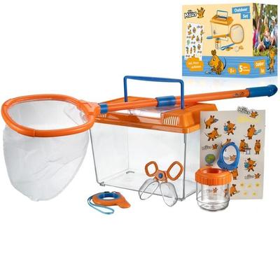 Bresser 11040 - DieMaus Outdoor-Set mit Terrarium, Kescher, Lupe, Lupendose, Sammelwerkzeug, Aufkleber