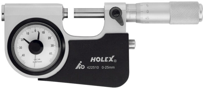 HOLEX Micromètre à indicateur de précision 0-25 mm (422510 0-25)