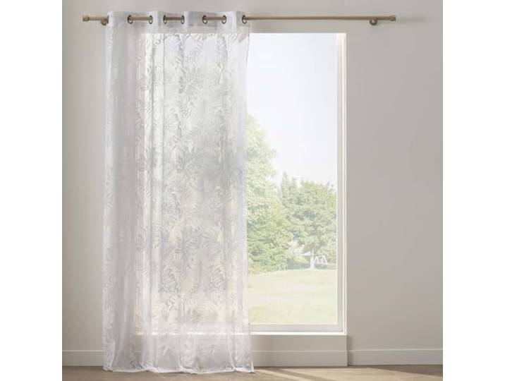 Douceur d'Intérieur\, Voilage à Oeillets (140 x 280 cm) Ysora Blanc\, Maille