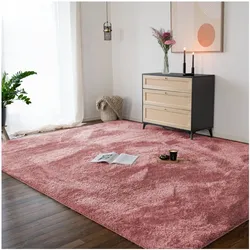 HOME DELUXE Hochflor Teppich SOFI - 110 x 60 cm Altrosa