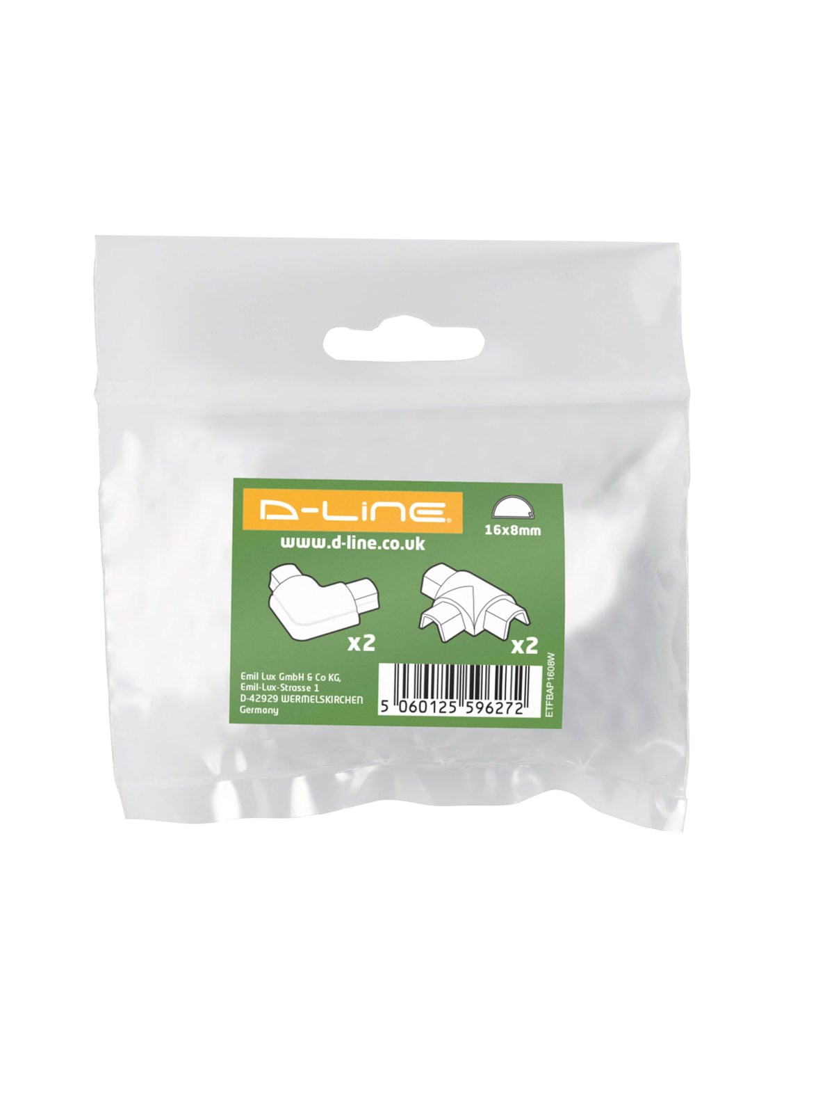 D-LINE Adapter Kit 16x8mm 4 pcs White