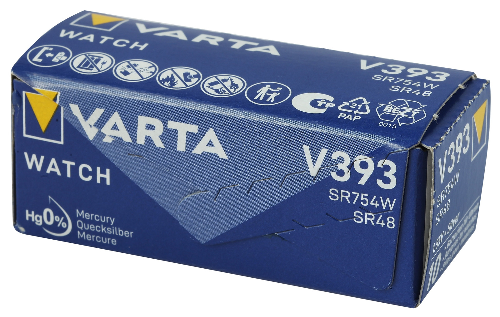 Varta Knoopcel zilveroxide horlogebatterij V393/SR48 - 1 stuk