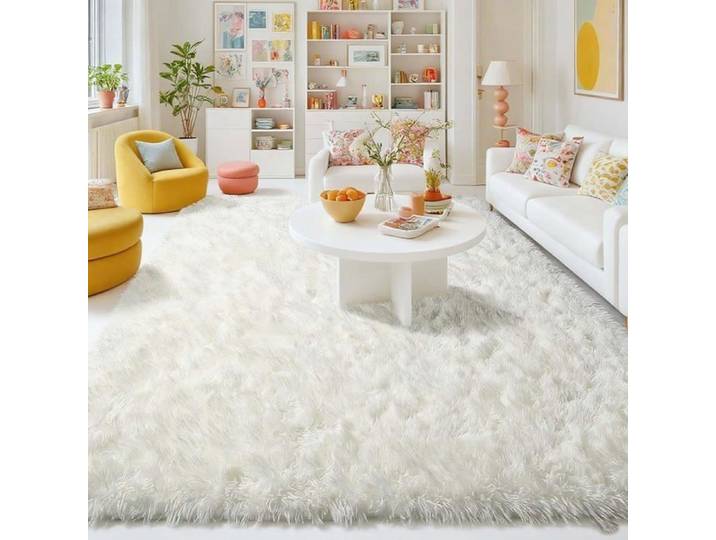 Tapis Salon Grand Moderne Lavable Shaggy Epais Doux Tapis Chambre Antidrapant Rectangulaire Convient Pour Chambre Adulte Enfant