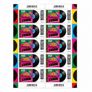 DeutschePost Briefmarken Set, 10 Stück à 1,10 EUR, Neue Deutsche Welle, Kompaktbrief, nassklebend
